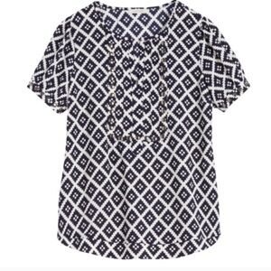 41 Hawthorn Tunic Top Blouse‎ - Black White - L